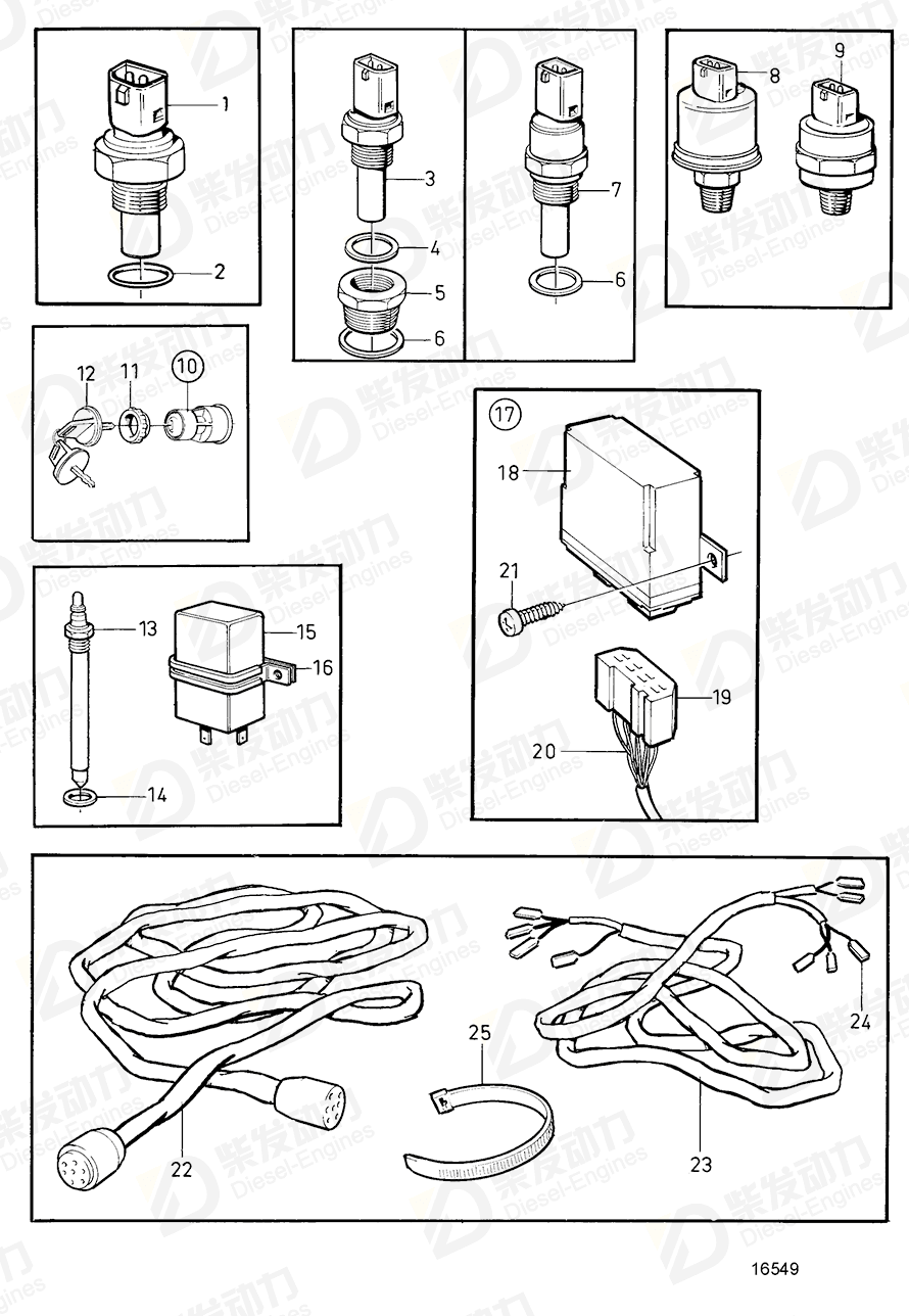 volvo penta Starter switch 864277 Drawing volvo penta Starter switch 864277 Drawing